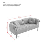 Modern Lamb Wool Sofa With Decorative Throw Pillows For Small Spaces - Furniture Home Direct