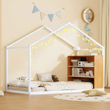 Bed House Frame With Shelves And Lights - Furniture Home Direct