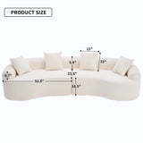 Modern Sectional Sofa with Chenille fabric and 4 pillows - White - Furniture Home Direct