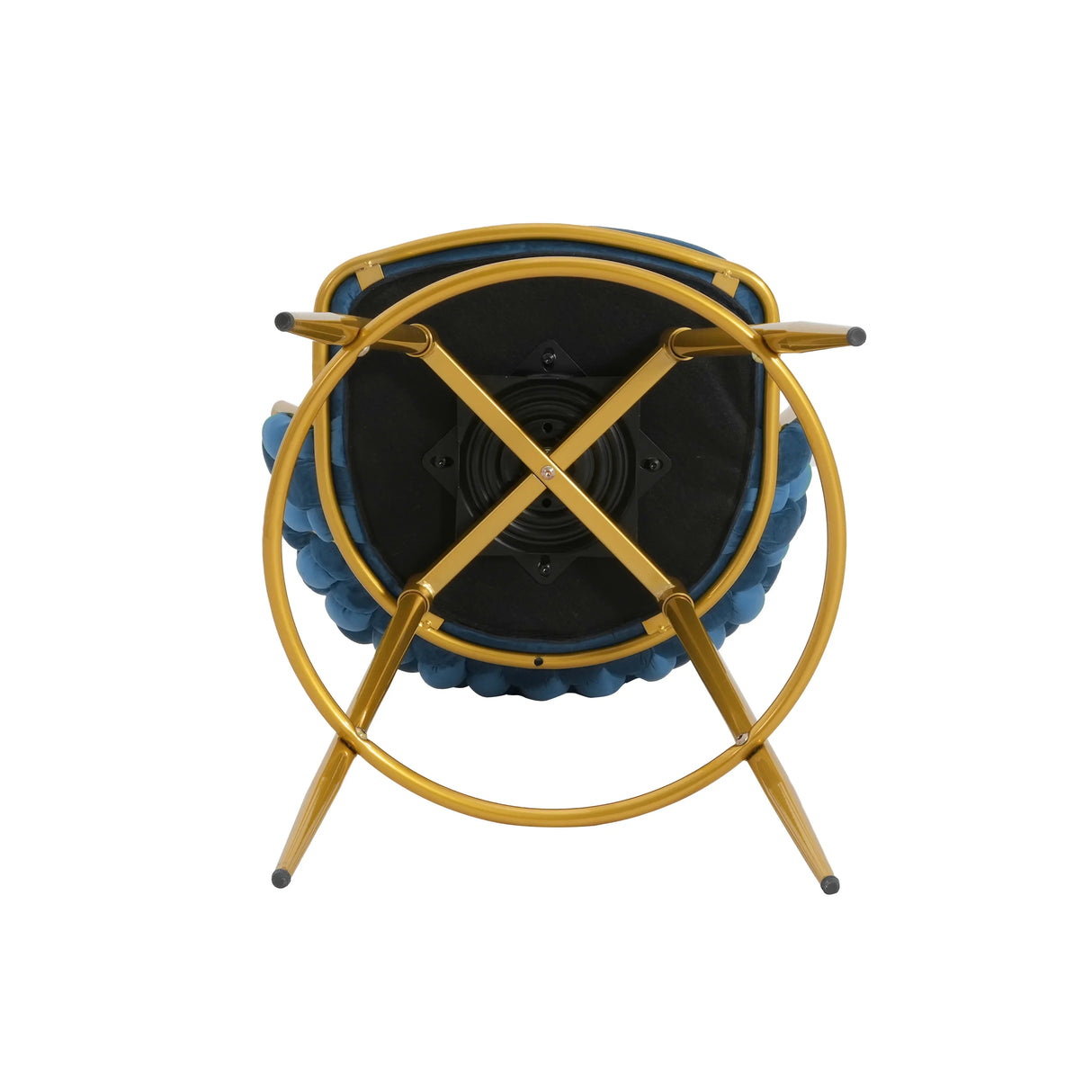 Counter Height Bar Stools Pair Tufted Gold Frame Blue - Furniture Home Direct