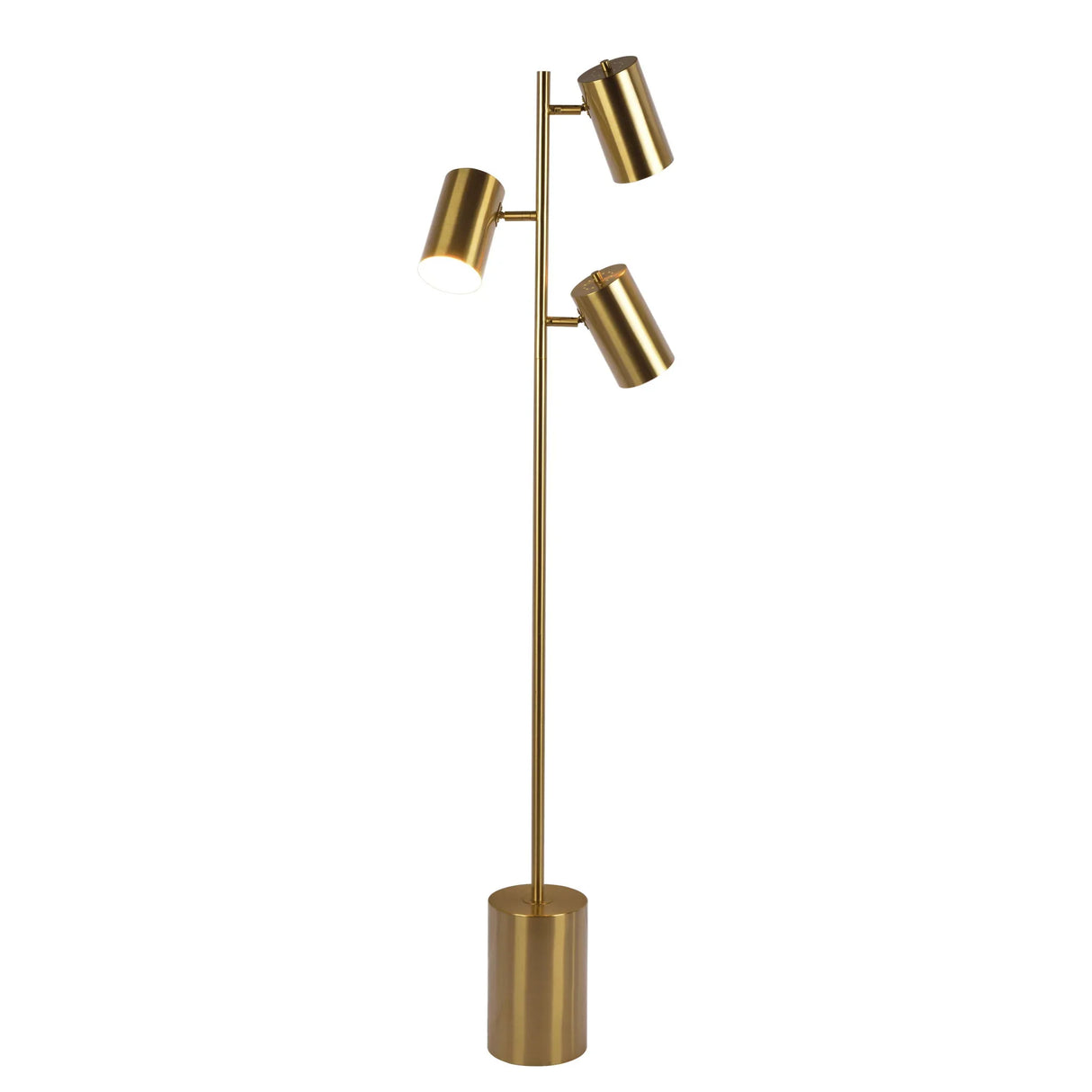 Harmony - Floor Lamp With Rotary Switch Triple Spots Block Base - Gold - Furniture Home Direct