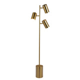 Harmony - Floor Lamp With Rotary Switch Triple Spots Block Base - Gold - Furniture Home Direct