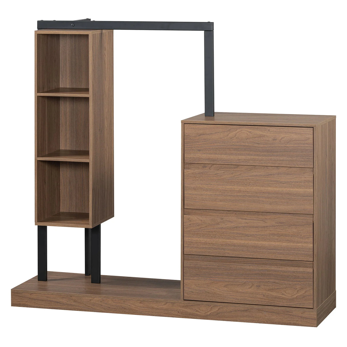 Wardrobe With 4 Drawers And 3 Shelves - Furniture Home Direct
