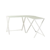 Modern X Leg L Shaped Computer Desk - White - Furniture Home Direct