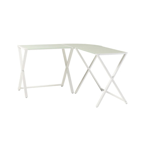Modern X Leg L Shaped Computer Desk - White - Furniture Home Direct