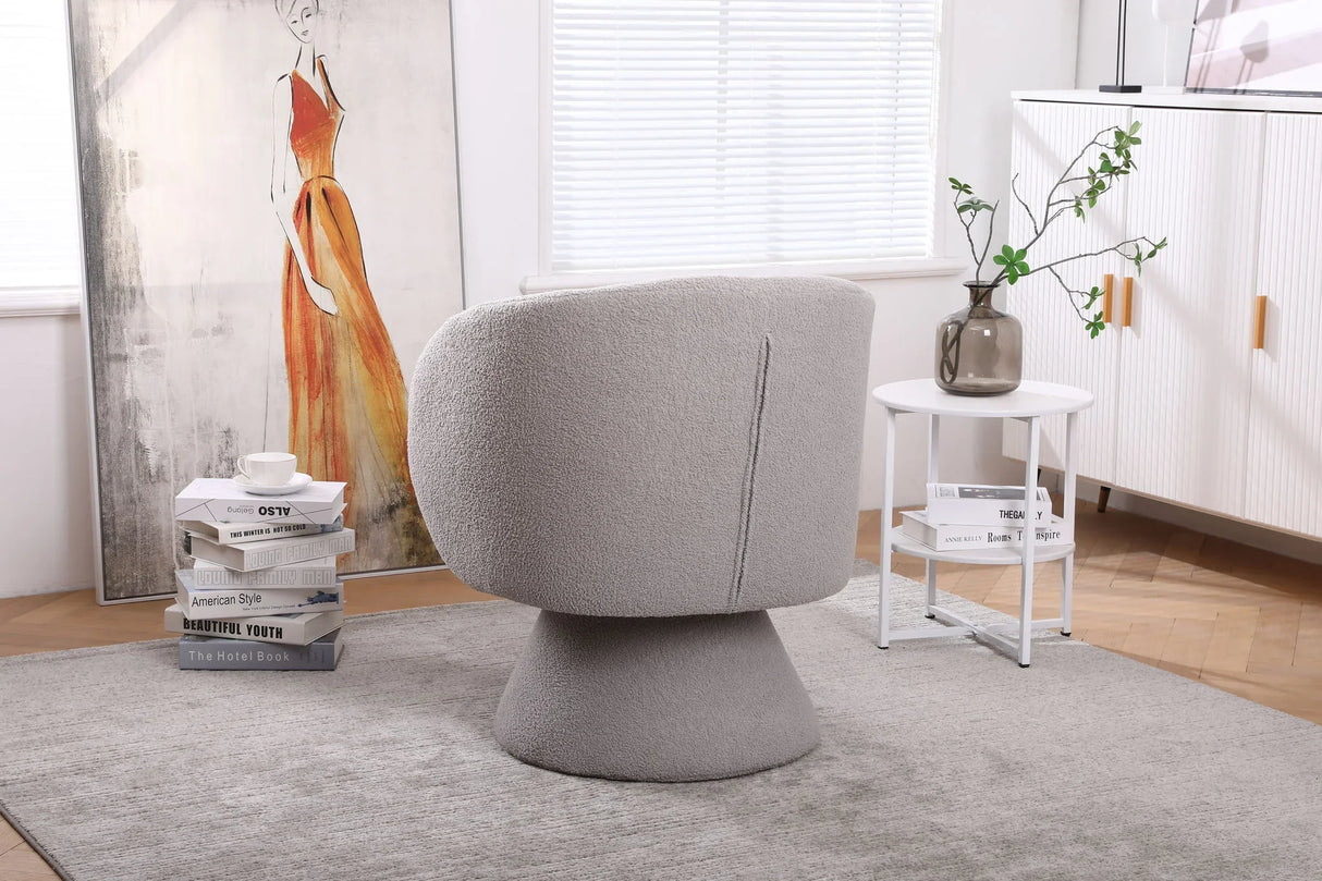 Swivel Accent Chair Armchair, Round Barrel Chair For Living Room Bedroom - Furniture Home Direct