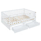 Daybed With Fence Guardrails And 2 Drawers, Split Into Independent Floor Bed & Daybed - Furniture Home Direct