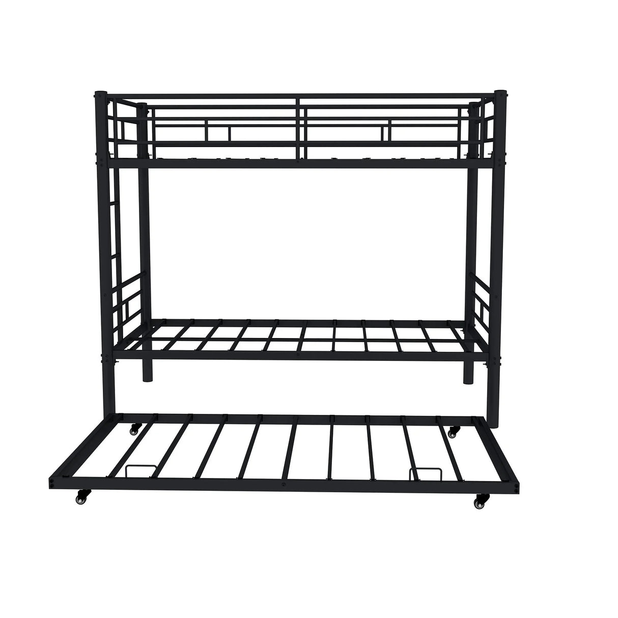 Metal Bunk Bed For Kids, Convertible Bedframe With Ladders & Guardrail - Furniture Home Direct