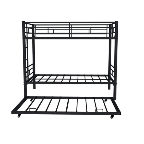 Metal Bunk Bed For Kids, Convertible Bedframe With Ladders & Guardrail - Furniture Home Direct