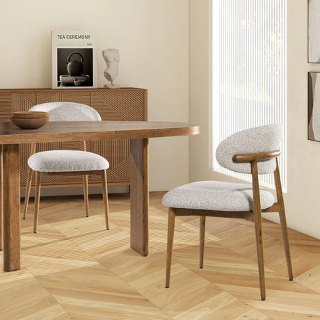 Locke - Modern Upholstered Dining Chair With Frame - Salt / Pepper - Furniture Home Direct
