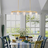 Crystal Chandelier For Dining Room, 8 Light Kitchen Chandelier Light Fixture Modern Metal Industrial Chandeliers For Farmhouse Entryway Living Room (8*G9 Bulbs Included) - Matte Gold - Furniture Home Direct