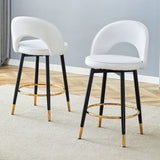 Upholstered Rotatable Bar Chair With Metal Legs For Dining Room - Furniture Home Direct