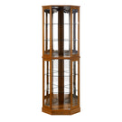 6 Shelf Corner Curio Display Cabinet With Lights, Mirrors And Adjustable Shelves (E26 Light Bulb Not Included) - Furniture Home Direct