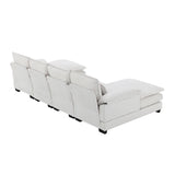 Sectional Sofa Modern U Shaped Chenille Seats 6 White - Furniture Home Direct
