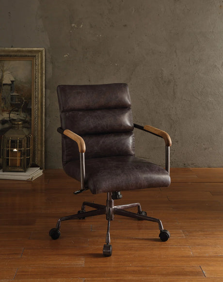 Harith - Retro Top Grain Leather Office Chair - Furniture Home Direct