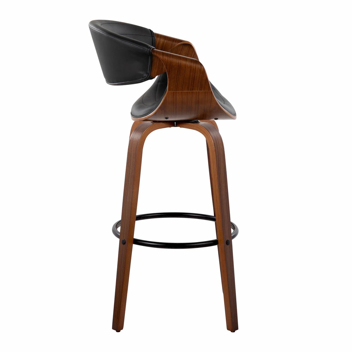 Symphony - Mid Century Modern Fixed Height Barstool With Swivel And Round Footrest (Set of 2) - Furniture Home Direct