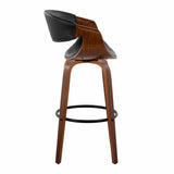 Symphony - Mid Century Modern Fixed Height Barstool With Swivel And Round Footrest (Set of 2) - Furniture Home Direct