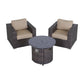 Rattan Patio Set With Comfortable Cushions And Fire Pit - Furniture Home Direct