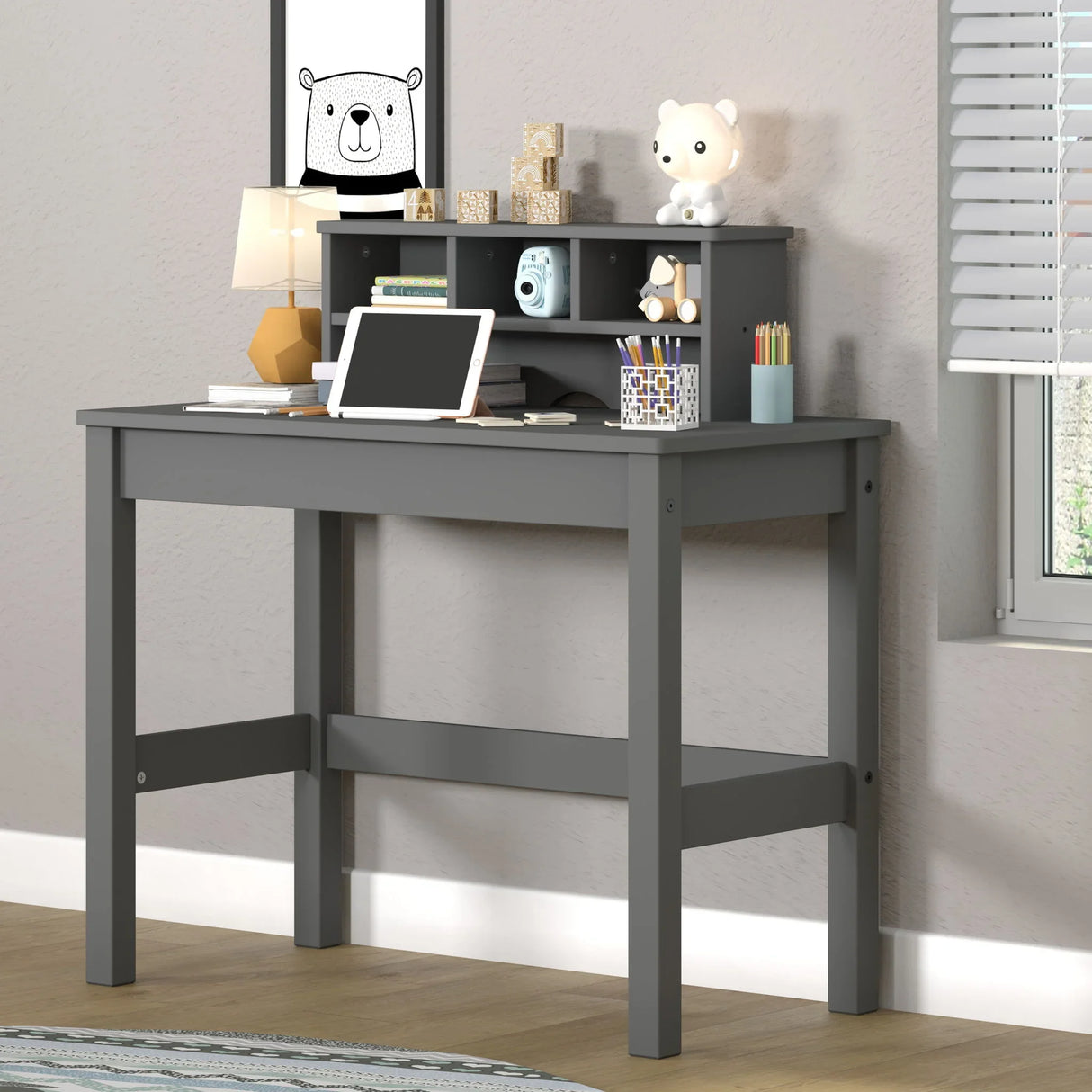 Logan - Writing Desk - Gray - Furniture Home Direct