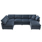 Modern Modular Cloud Sofa Bed, 6 Seat Chenille Sectional Couch Set With Ottoman, Free Combination, Convertible U Shaped Sleeper Sofa For Living Room - Furniture Home Direct
