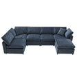 Modern Modular Cloud Sofa Bed, 6 Seat Chenille Sectional Couch Set With Ottoman, Free Combination, Convertible U Shaped Sleeper Sofa For Living Room - Furniture Home Direct