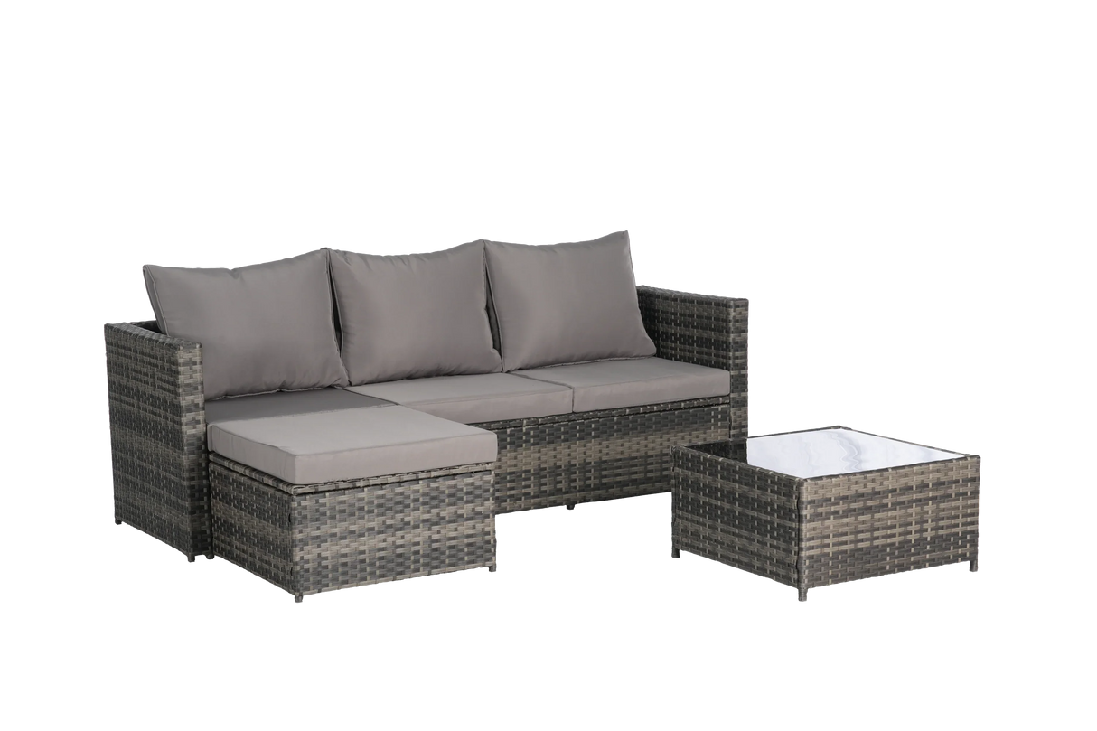 Outdoor Sectional Set with Ottoman - Furniture Home Direct