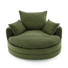 360° Swivel Accent Barrel Chair With Dual Layer Cushion And 3 Removable Pillows - Furniture Home Direct