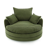 360° Swivel Accent Barrel Chair With Dual Layer Cushion And 3 Removable Pillows - Furniture Home Direct