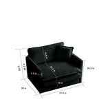 Modern Chenille 3 Piece Living Room Set - Black - Furniture Home Direct