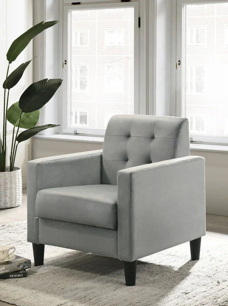 Hale - Velvet Accent Armchair With Tufting - Furniture Home Direct