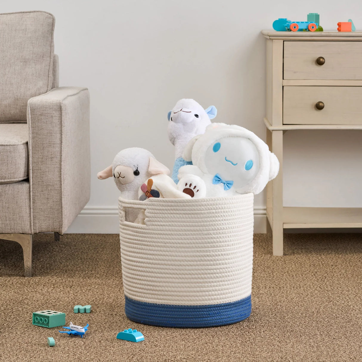 Gregory - Cotton Round Storage Basket - Furniture Home Direct