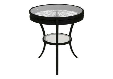 Round Accent Table, Transitional - Black - Furniture Home Direct