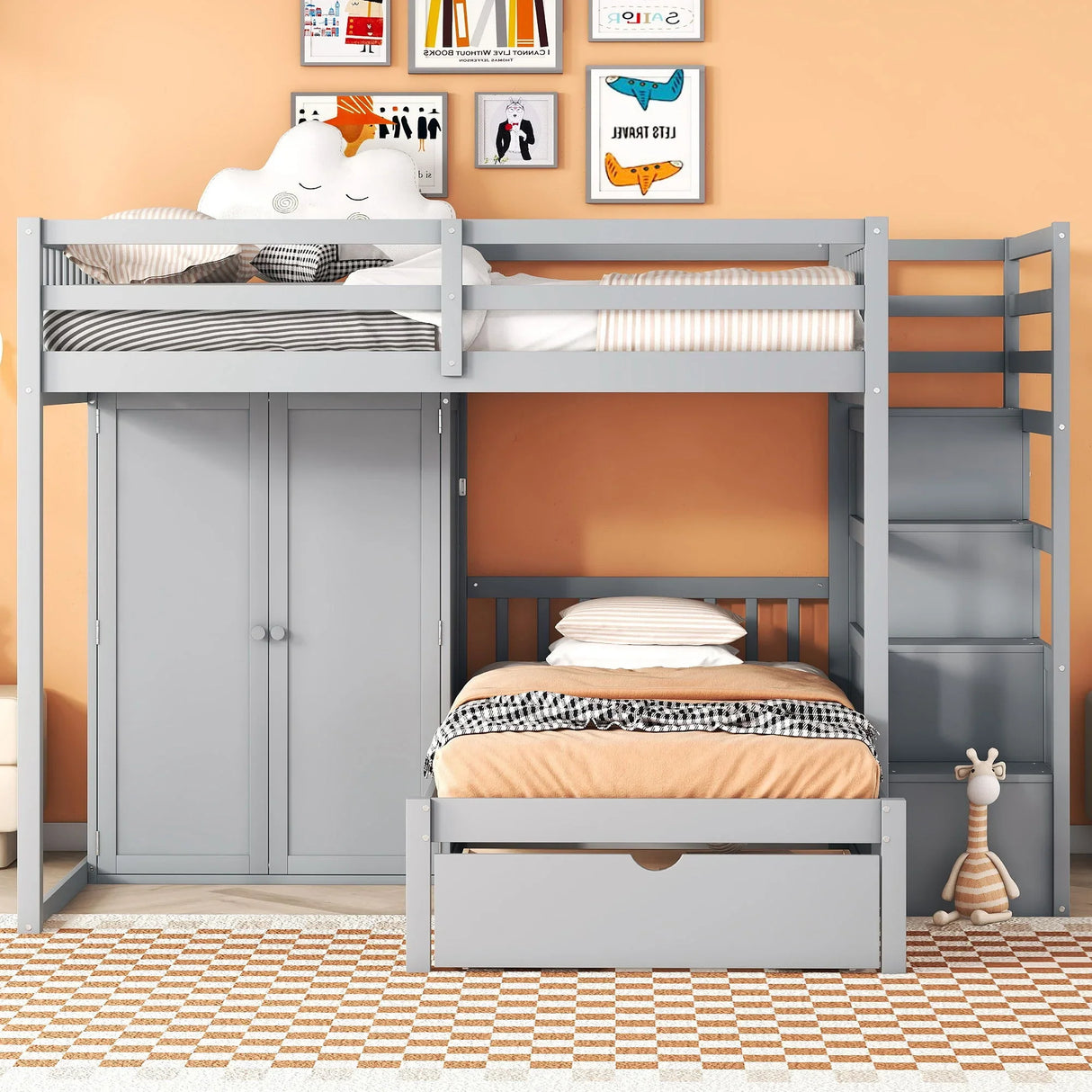 Bunk Bed With Wardrobe, Drawers - Furniture Home Direct