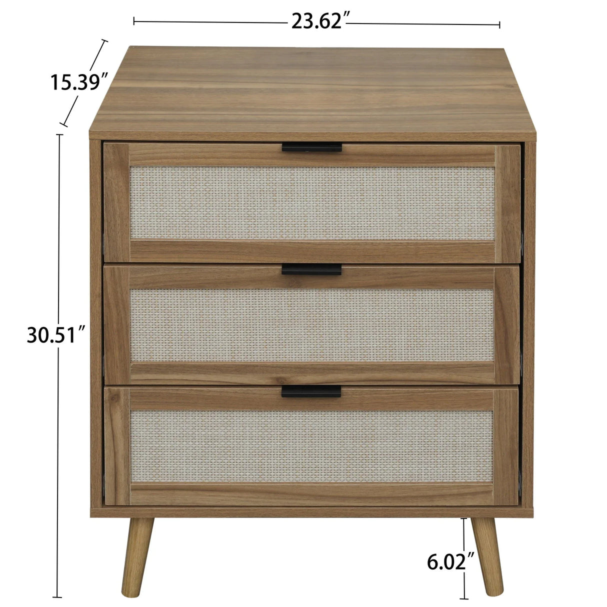 3 Drawer Cabinet, Suitable For Bedroom, Living Room, Study - Walnut - Furniture Home Direct