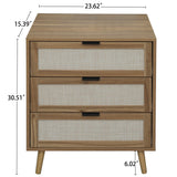 3 Drawer Cabinet, Suitable For Bedroom, Living Room, Study - Walnut - Furniture Home Direct