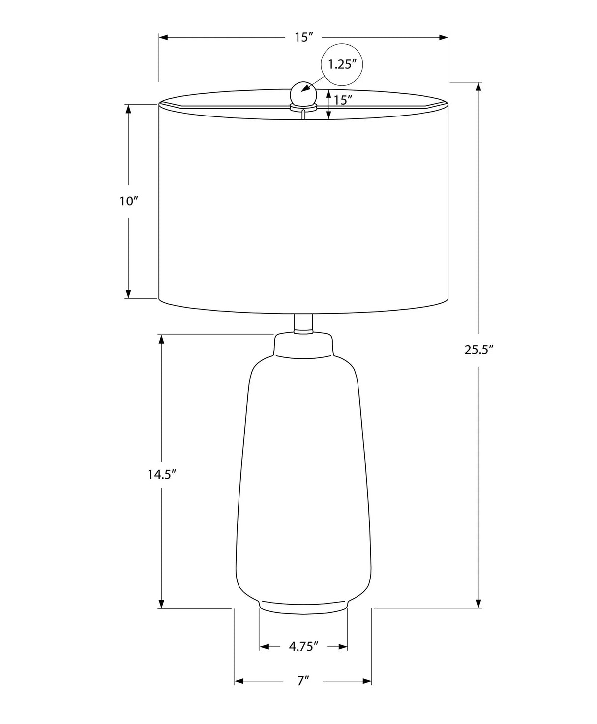 Lighting, Table Lamp, Ceramic, Modern - Cream - Furniture Home Direct