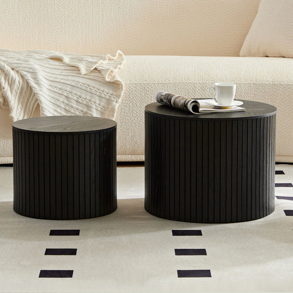 Handcrafted Nested Table Set, 2 Pieces - Furniture Home Direct