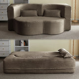 Floor Convertible Sleeper Sofa Bed With 2 Pillows - Furniture Home Direct