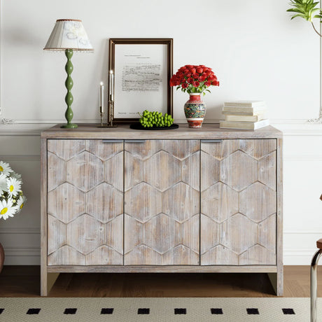 Accent Cabinet Farmhouse Style 4 Door Wooden Cabinet Sideboard Buffet Server Cabinet Storage Cabinet, For Living Room, Entryway, Hallway, Office, Kitchen And Dining Room - Furniture Home Direct