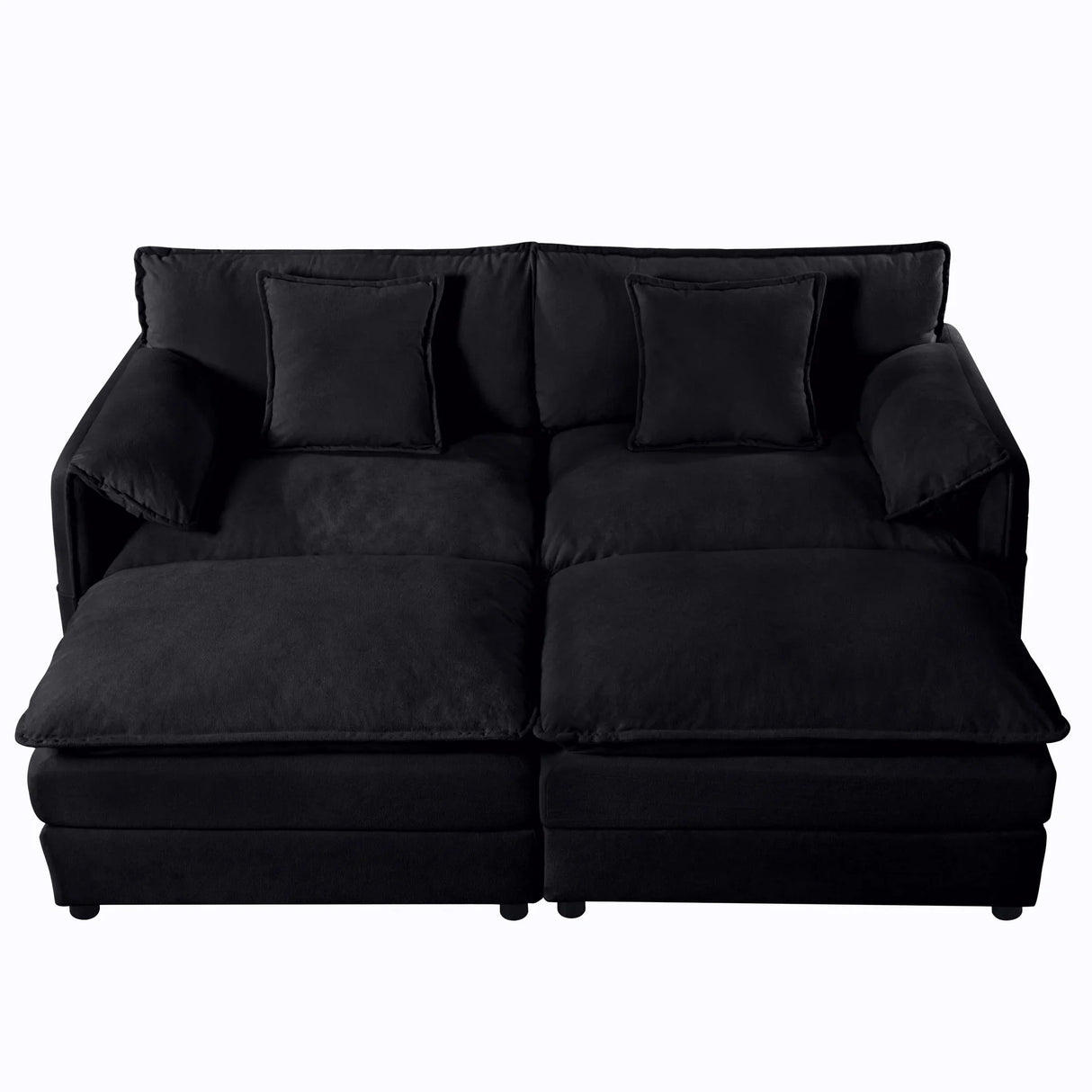 Modern Comfy Deep Seat Modular Sectional Sofa Cloud Couch With Ottoman - Furniture Home Direct