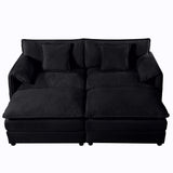 Modern Comfy Deep Seat Modular Sectional Sofa Cloud Couch With Ottoman - Furniture Home Direct