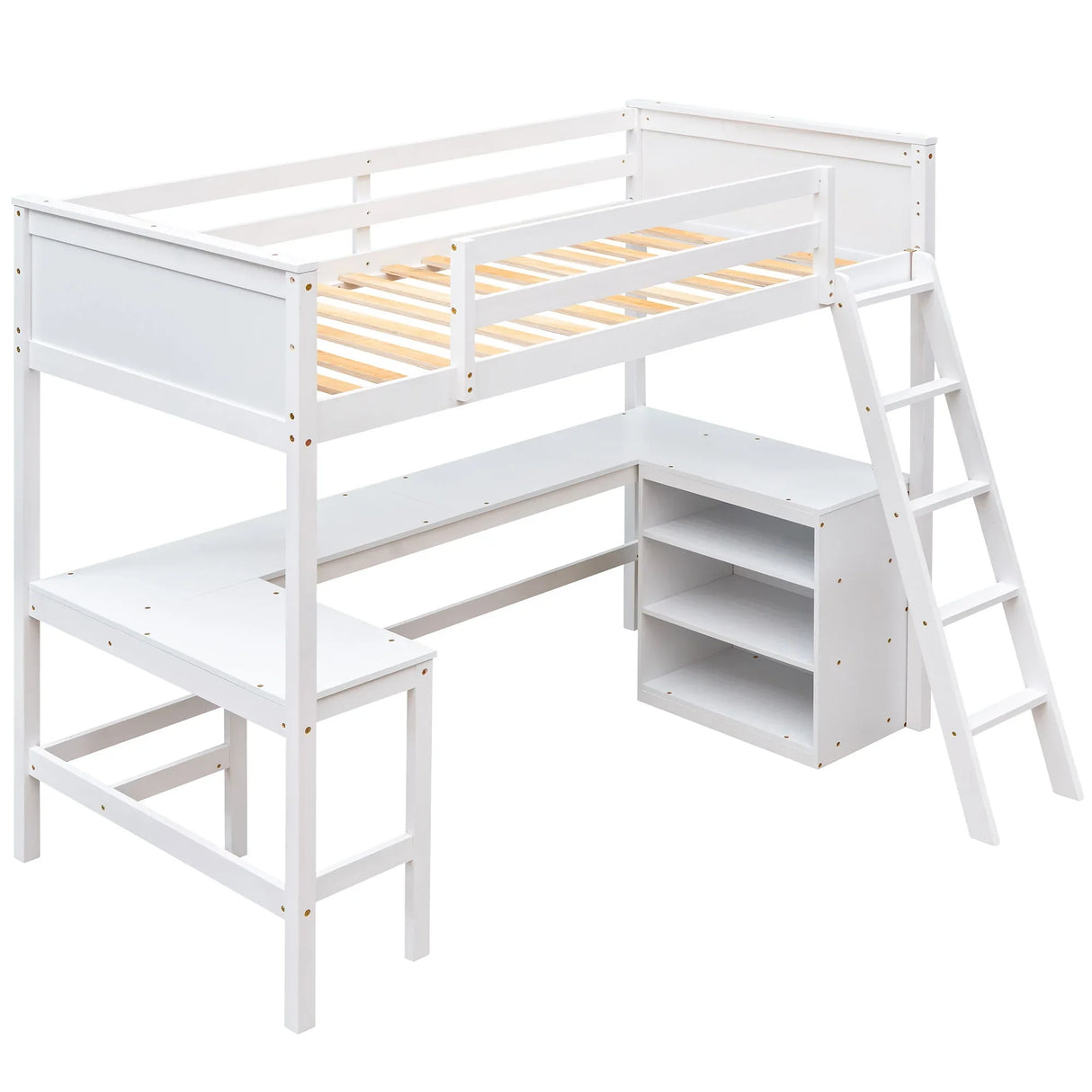 Loft Bed With Shelves With Desk - Furniture Home Direct