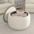 Revel - Storage Ottoman - White - Furniture Home Direct
