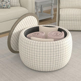 Revel - Storage Ottoman - White - Furniture Home Direct