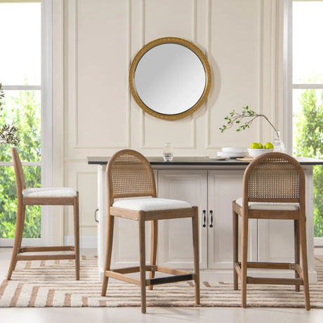 Panama - Curved Back Cane Counter Stool (Set of 2) - Furniture Home Direct