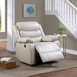 Eilbra - Synthetic Leather Power Motion Recliner - Beige - Furniture Home Direct