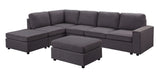 Cassia - 7 Seat Reversible Modular Sectional Sofa With Ottoman - Furniture Home Direct