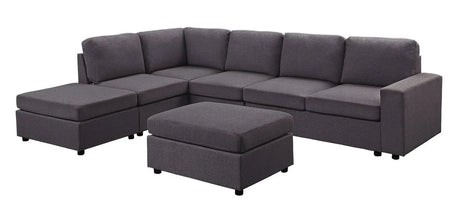 Cassia - 7 Seat Reversible Modular Sectional Sofa With Ottoman - Furniture Home Direct