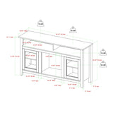 Classic Glass Door Fireplace Tall TV Stand For TVs Up To 65" - Furniture Home Direct