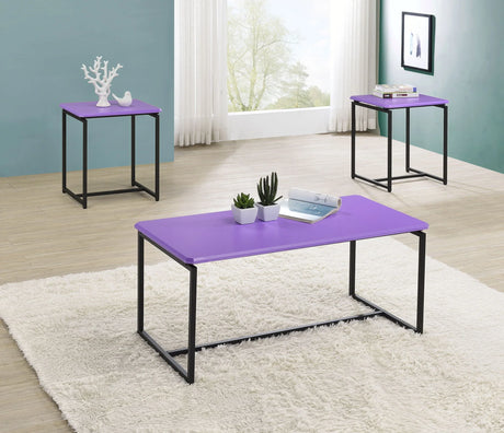 GT - 3 Piece Carbon Fiber Wrap Coffee Table And End Table (Set of 3) - Furniture Home Direct